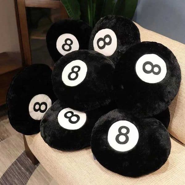 Billiards Nice Simulation 8 Ball Plush Pillow Stuffed Soft Eight Pool Players Home Decor Indoor Sport Creative Gift L260606