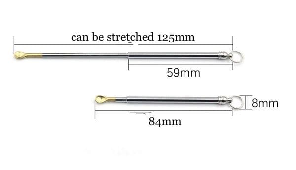 Wax dabber tools retractable telescopic metal smoking silver dab tool stick spoon earpick ear pick cleaner for dry herb titanium nail Portable Remover Curette Clean