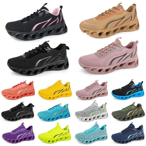 Style4 Men Women Running Shoes Sneaker Triple Black White Red Yellow Purple Green Blue Peach Pink Fuchsia Breathable Outdoor Trainer Sports Sneakers GAI