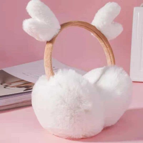 Winter Kids Warm Earmuffs Cute Christmas Antlers Plush Comfortable Earmuffs Outdoor Cold-proof Ear Protection Cover Ear MuffsXJ241126