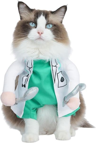 Luxury Halloween Dentist - Pet Dress dog Up Costume cat Funny Apparel Uniform Adjustable Doctor Cosplay Outfit For Medium Dog Free Shipping