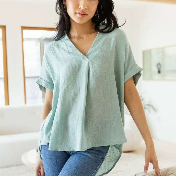 New European American Women's Cotton En Loose Shoulder Short Sleeved Shirt, Trendy Clothing, Fashionable And Casual Temperament B1