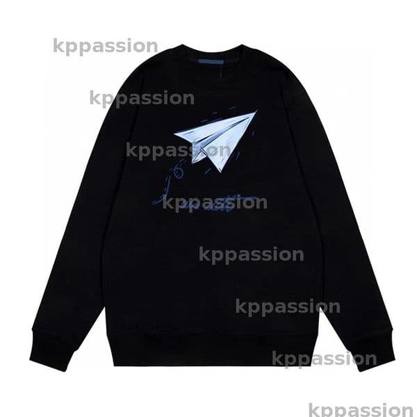 Mens Womens Designer Hoodies Hoodless Crew Neck Long Sleeve Clothing Two Colors Paper Plane Pattern Print Casual Hoodie For Daily Life