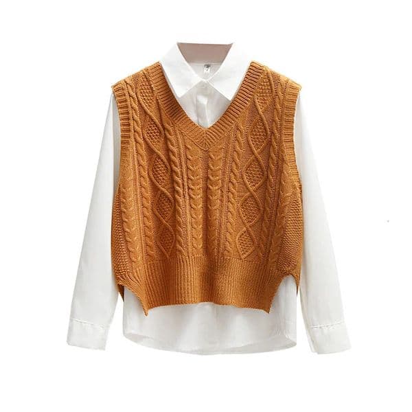 In Korean Fashion Women Sweater Vest 2024 Spring Fall Sleeveless Knitted V Neck Pullovers Female Knitwear Top Outerwear 241121