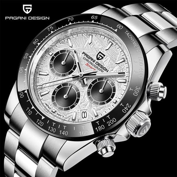PAGANI N 2024 PD1644 Meteorite Dial Fashion Men Quartz Wristwatches 100M Sapphire Glass Chronograph relogio masculino 241125
