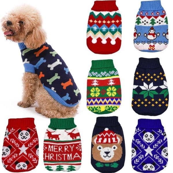 Knitted Puppy Cat Coat Chihuahua French Bulldogs Yorkie Customes Warm Pet Dog Sweater Winter Dog Clothes for Small Medium DogsXJ241127