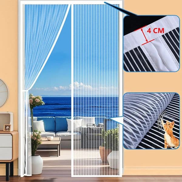 Sheer Curtains TYMF white magnetic door screen mosquito net glass fiber gauze customized size mosquito net insect proof sturdy durable and long-lasting 241126