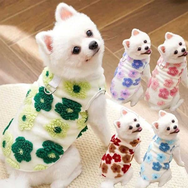 Dog Vest Jacket Winter Flower Pattern Thicken Warm Coat Jacket For Small Dogs Chihuahua Yorkie Pet Dog Clothes Puppy Outfits XXLXJ241127