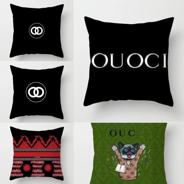 Designer pillowcase Light luxury style Square fashion living room sofa short plush pillow case without core