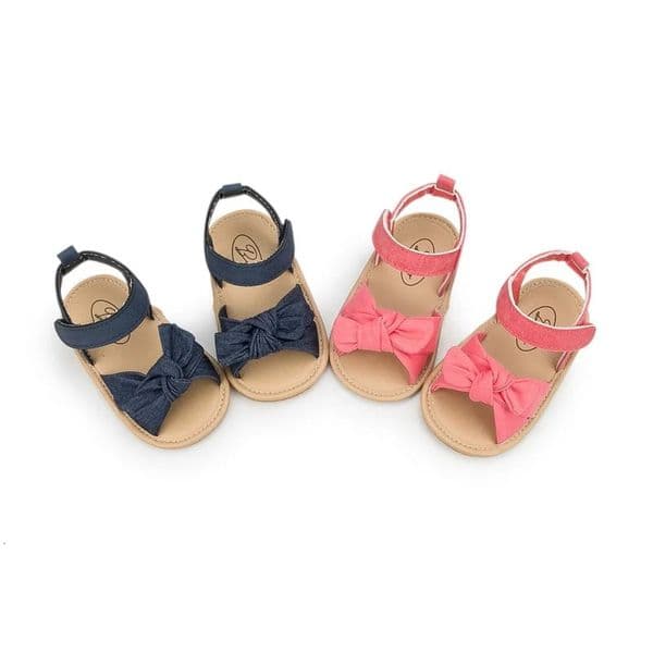 Summer Baby Sandals Boy Girl Shoes Solid Antislip Soft borns Bow Classic First Walkers Infant Crib 240426