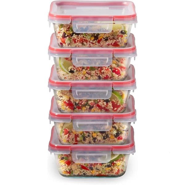 Freshlock 10Pieces 4Cup Glass Food Storage Containers Set Airtight Leakproof Locking Lids Freezer Dishwasher Microwave 241127