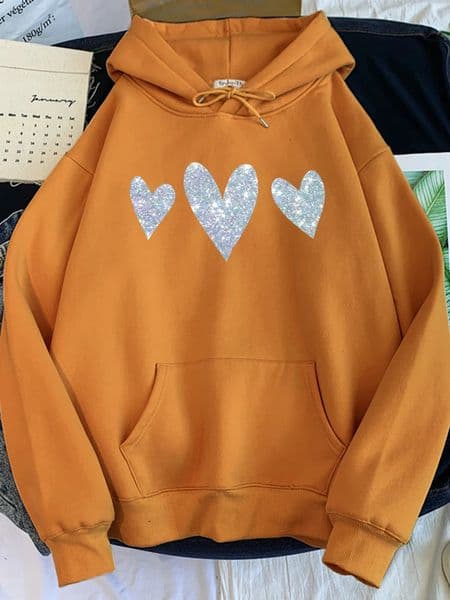 Sparkling Love Pattern Printed Mens Hoodie Harajuku Street Hoodie Fashion Wool Warm Hoodie Autumn Casual Crew Neck Mens Top 241127