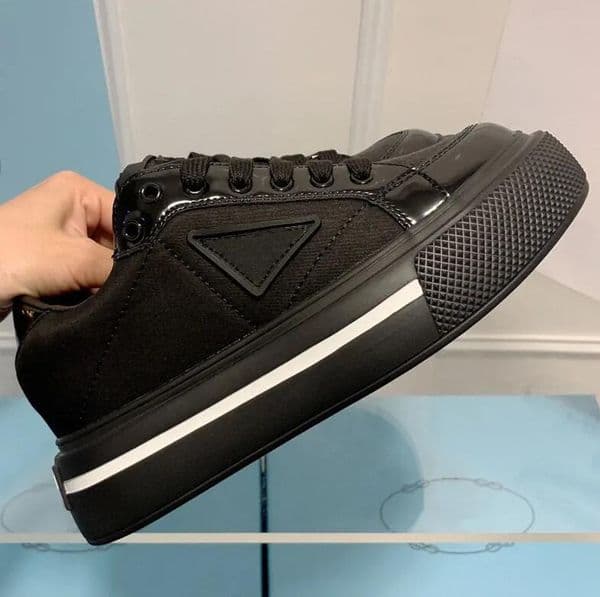24S Women Platform Triangle Sneakers Gabardine Nylon Casual Shoes Brushed Brand Wheel Trainers Luxury Canvas Women's White Black Pink Heighten Skate Shoe outdoor
