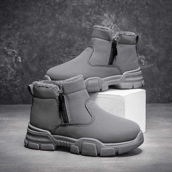 Boys cotton shoes for winter warm high top Martin boots with thick fleece and cold protection mens and womens same zipper trendy shoes M241128