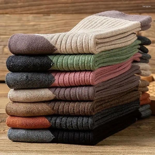Women Socks 7 Pairs Colorblock Crew Comfy & Soft Mid Tube Women's Stockings Hosiery