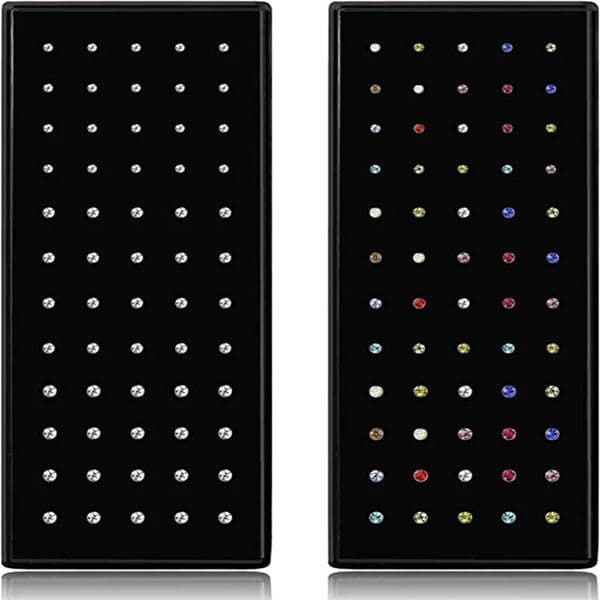 60Pcs Fashion L Shape Crystal Stainless Steel Nose Piercing Ear Bone Women Hypoallergenic Body Jewelry 241125