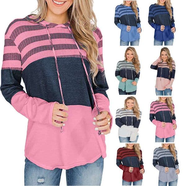 Autumn European And American New Top Loose Design Hoodie Pullover Long Sleeved Contrasting Color Guard Trendy Clothing Fashionable Casual Temperament B4