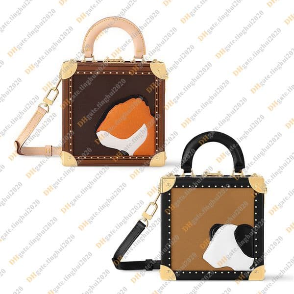 Ladies Fashion Casual Designe Luxury MINI SQUARE TRUNK Box Tote Handbag Top Handbag Bag Shoulder Bags Crossbody Top Mirror Quality M11206 M11210 Purse Pouch