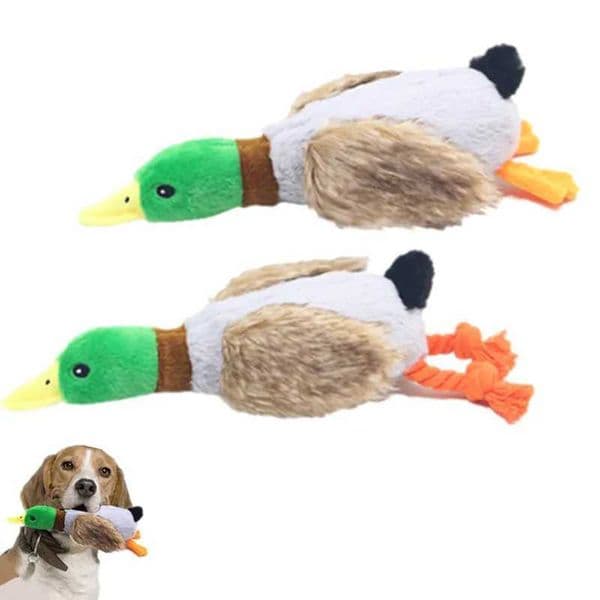 Cute Stuffed Raw Small Dog Plush Interactive Duck Rope Toys Bite Resistant Sound Dogs Toy with Squeaker Rattle For Pet SuppliesXJ241128