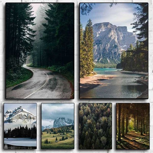 Beautiful Black Forest Mist Mountain Landscape Natural Landscape Poster Canvas Painting Wall Art Pictures Home Room Decoration W241128