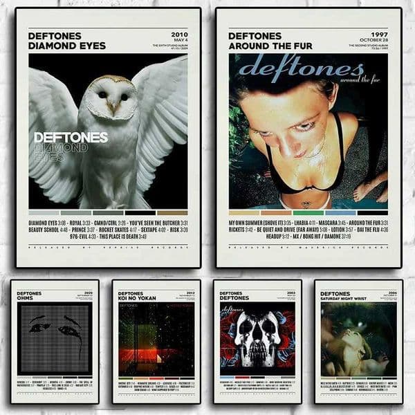 Deftones Band Poster Printing Canvas Surrounding Fur/Saturday Night Wrist SiC Album Cover Home Wall Art Decoration W241128