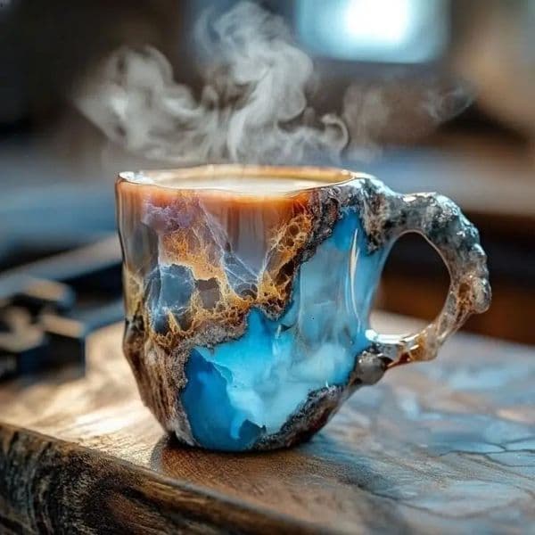 MultiColored Mineral Crystal Coffee Mug Natural Elegant Christmas Gift for Home Office 241128
