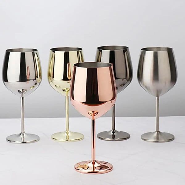 500ml Drumshaped Singlelayer Wine Goblet Glasses Stainless Steel Champagne Coupes Cocktail Glass Halloween Flutes 241128
