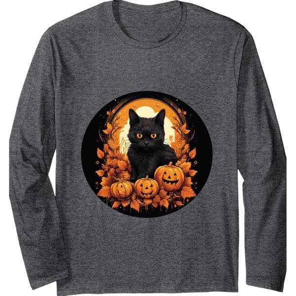 Long Sleeve Shirts for Men sweatshirt Life is Really Good Halloween Cat Pumpkin for Men Women Kids Long Sleeve Streetwear Casual tops clothes casual fashion