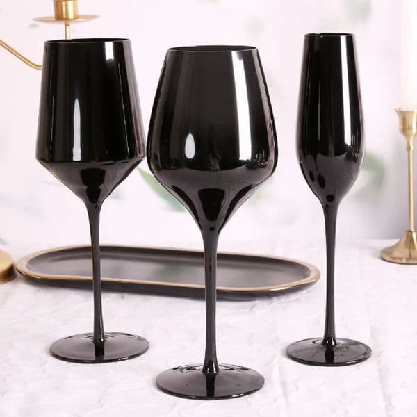 Nordic Creative Home Black LeadFree Crystal Glass Champagne Cup Goblet Wine Light y Retro MultiPurpose Glasses 241128