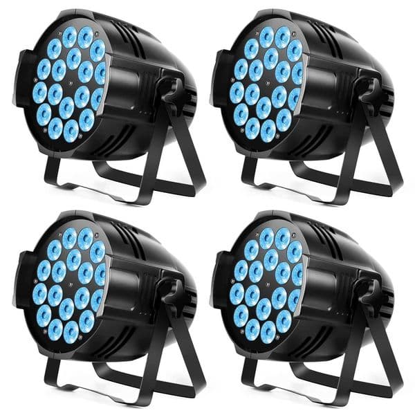 UKing 4PCS 200W 18 LED Par Light 4in1 18x8W RGBW Stage Light DMX 512 Control 4/8CH Flat Lighting Christmas DJ Party Disco Lamp Z241129