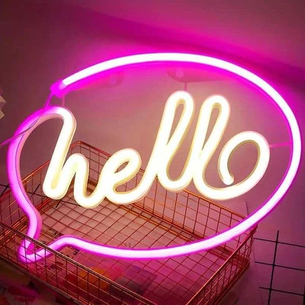 LED Hello Neon Lights Sign Custom Letters for Party Wedding Decorations Home Wall Room Convenience Store Bar Decor Z241130