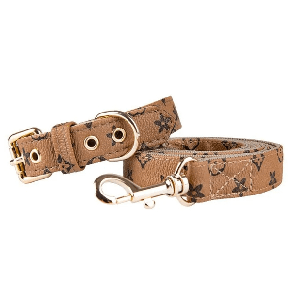 DHL Cat Collars Leash Set Dog Classic Presbya Letters Pattern Print Leashes PU Leather Fashion Casual Adjustable Dogs Cats Neck Strap Cute Pet Collar Poodle