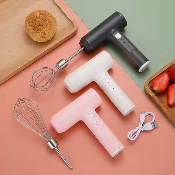 Manual Mixer Electric Egg Beater USB Charging Milk Frother Foam Creamer Cake Automatic Coffee Milker Kitchen Whisk Tools Z 11.30-3