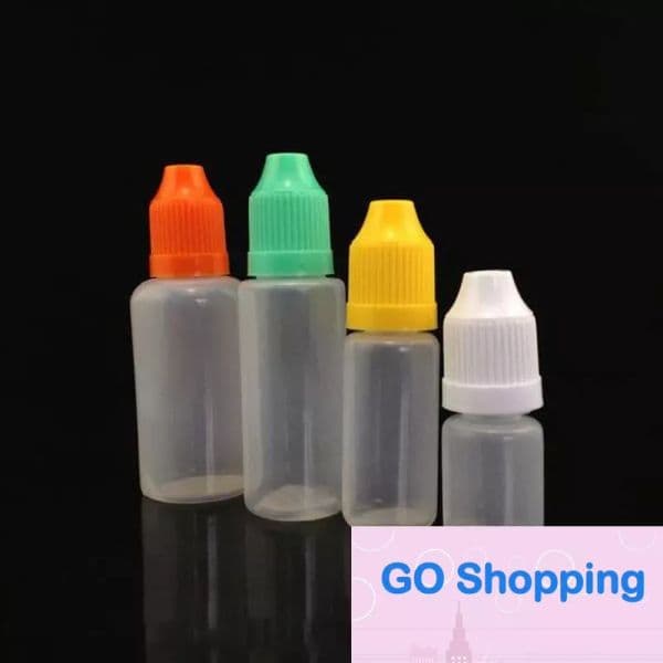 Dropper Bottles 3ml 5ml 10ml 15ml 20ml 30ml 50ml 60ml Plastic Bottle with Childproof Cap and Thin Tips Empty Bottle For Ecea