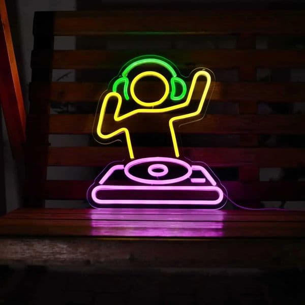 DJ Player Neon Sign for Bar USB Operated Neon Light for Man Cave Dimmable LED Light for Wall Decor Bar Birthday Party Z241130