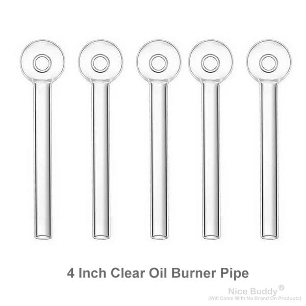 20pcs QuartzPro 10cm Glass Oil Burner Hand Smoking Accessory 4 Inch Smoke Pipe with 2cm Bowl Head