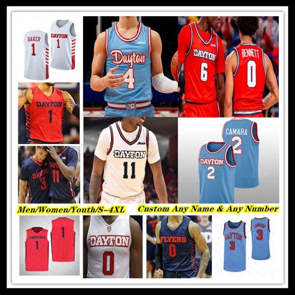 Custom Ncaa Dayton FLYER College Basketball Jersey DaRon Holmes II Nate Santos Koby Brea Elvis Javon Bennett Enoch Cheeks Isaac Jack Obi Toppin Zimi Nwokeji 4XL