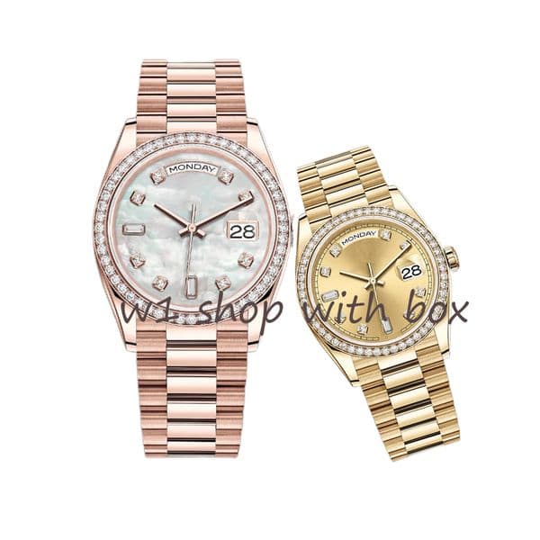 w1_shop Orologio high quality diamonds Wristwatch Mens Automatic Mechanical Watch 36/41mm full Stainless Steel diamond bezel waterproof Luminous Gold watch 02