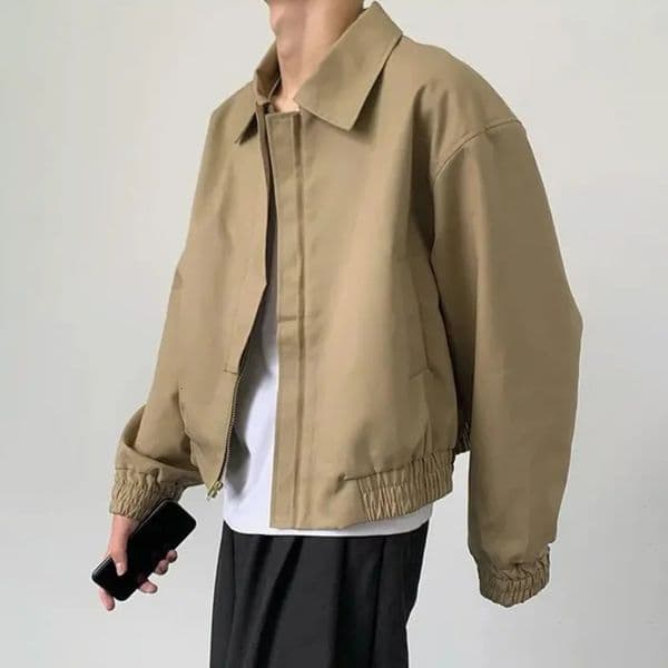 Men's Jackets Autumn Broad Shoulder Pilot Jackets Niche High Class Thin British Vintage Loose Coats Casual Lapel Short Baseball Tops