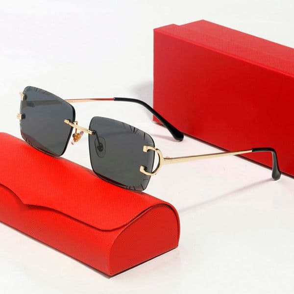 Festival business sports Sports Sunglasses cute Designer formal Women for funny Mens Polarize Hexagonal Irregular Golden Panther Frames Rimless Black Sutro
