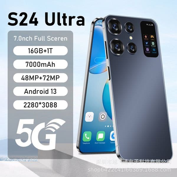 2024 new s24ultra crossborder mobile hd large screen 16 1 memory in stock smartphone source factory