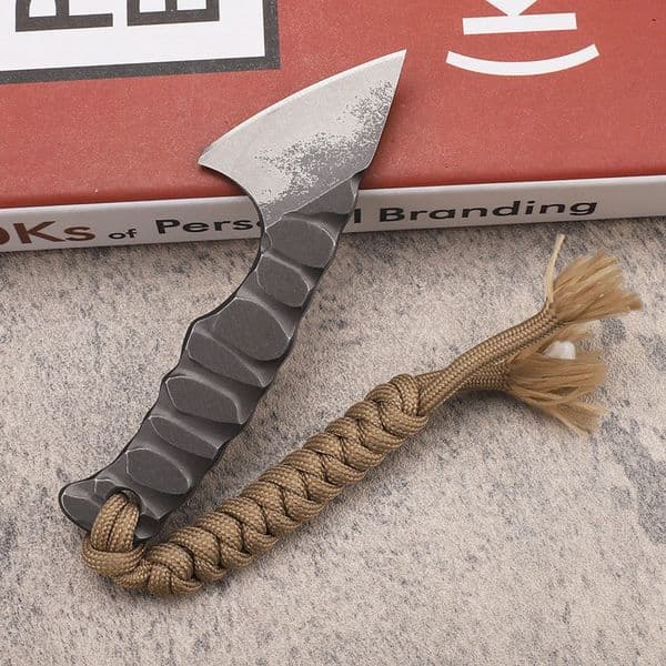 New Arrival A0224 High End Fixed Blade Knife DC53 Stone Wash Blade Full knife Tang Steel Handle Outdoor EDC Pocket Mini Axe with Kydex