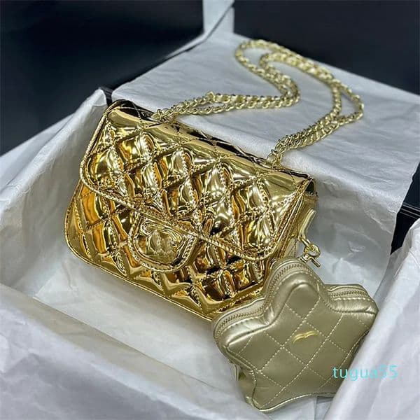 18CM Mini Star Women Designer Shoulder Bag 5 Color Flap Trend Coin Purse Handbag Patent Leather Chain Evening Clutch Card