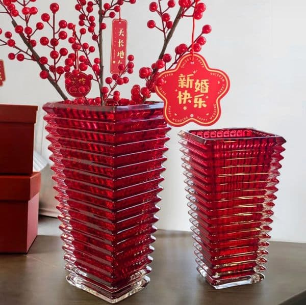 Red Glass Decorative Modern Crystal Silicone Mold Vase Interior Design Pot De Fleur Nordic Home Decoration 252525