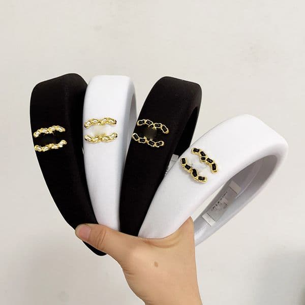 Fashion Jewelry Hair Accessorie for Women Headband Brand Designer High Quality Metal Double Letter Print Hairband Girls Outdoor Sport Non Slip Headwrap