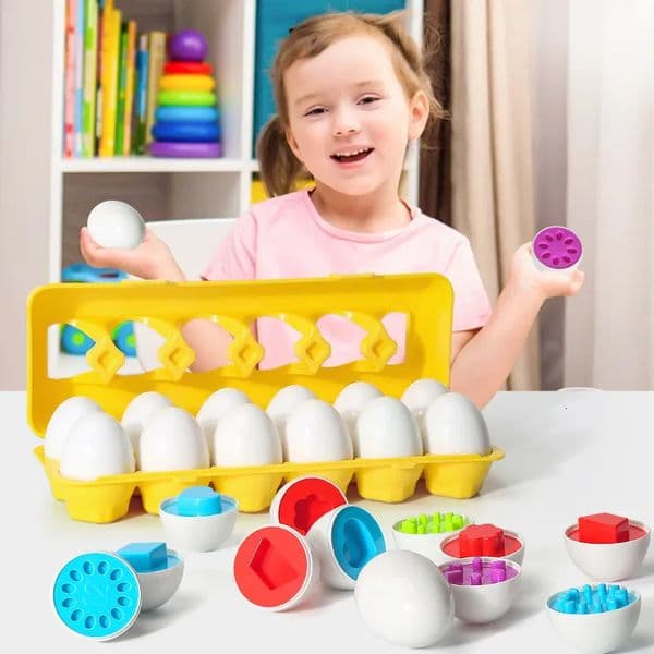 Eggs Screws 3D Puzzle Montessori Learning Education Math Toys Kids Shape Match Smart Game For Children Educational Easter Gifts 240223
