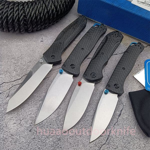 535/535-3 Mini Bugout Folding Knife 2.82" S90V Satin Plain Blade Carbon Fiber Handles Everyday Carry Outdoor Tactical Survival EDC Tools 565 940 15535 3300
