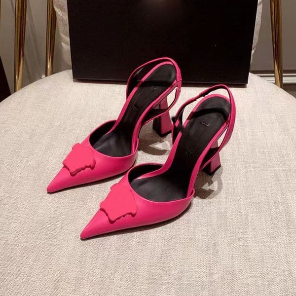 women latest fashion Pink Patent Leather high heels pointed decorative pump dress dinner shoes Luxury Designer Sandals wedding shoe 35-42 T260509XR2M