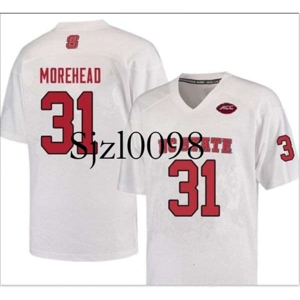 Sj98 2019 NEW 009 NC State Wolfpack Jarius Morehead #31 real Full embroidery College Jersey Size S-5XL or custom any name or number jersey