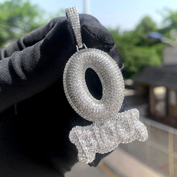 HipHop CZ Letter O Block Pendant Necklace Gold Color Iced Out Bling Cubic Zirconia Micro Pave Charm Men Women Jewelry 240531